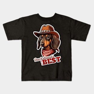 Cowboy Dachshund Kids T-Shirt